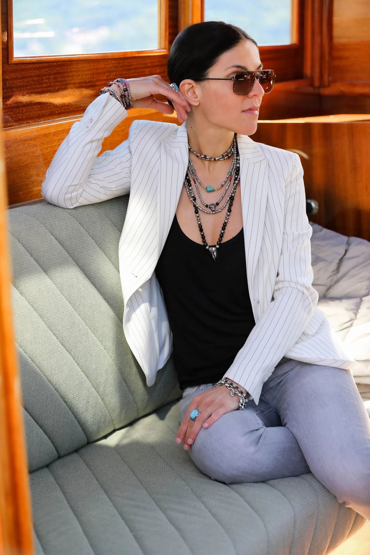 Silberne Halskette ELFIN TUBES mit LEOPARD und Rubinen