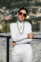 Bracelet Mini TUBES DECOR and Mini Balls 24ct Gold Plated on Silicon Rubber