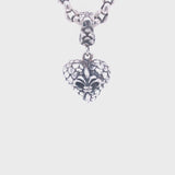 Silver Pendant HEART with DRAGON SCALES