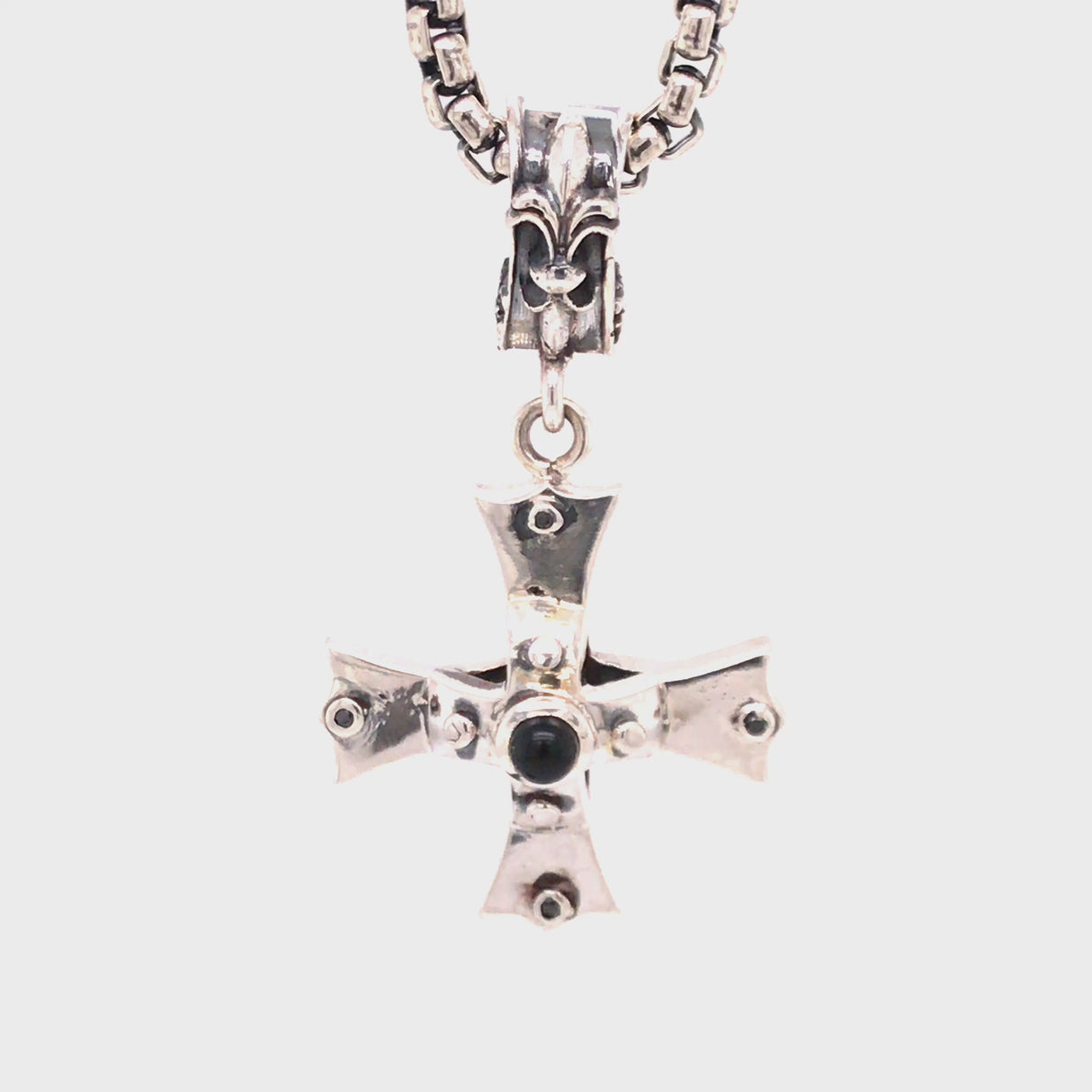 Silver Pendant KNIGHTS CROSS  Body and Stones 30