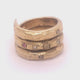 Silver Ring Spiral SUN and PLANETS +Black Diamond SUN - GOLD Plated