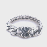 Silver Bracelet LILY with Meteorite on Chain M Rough Facetted