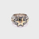 Silver Ring METEORITE STAR and 18 ct. Gold BELIEVE IN YOUR DREAMS