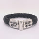 Silver Leather Bracelet WISH YOU WERE HERE Faceted Jointlock 13