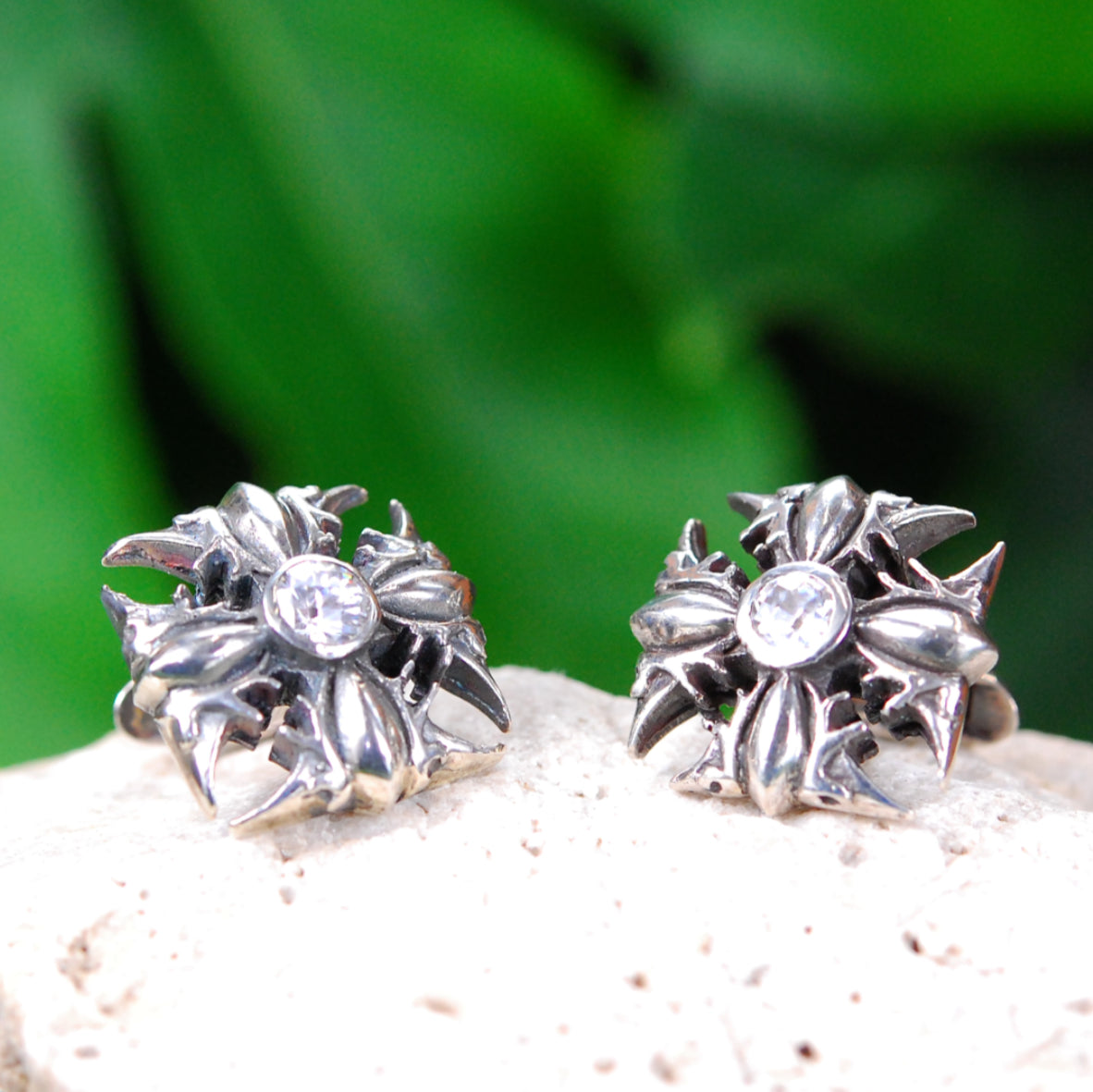 Silver Cufflinks  Malteser Cross Garden at Night