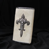 Leather Clutch Wallet with Searay Lily and Silver Lily