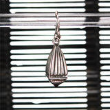 Silver Pendant Elfin King Striped Bell with Care Stone and Lily Hook green