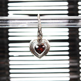 Silver Pendant Elfin Heart Lily hook Red