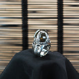 Silver Ring DRAGON CLAW Stoneholder on Crescent Star Band