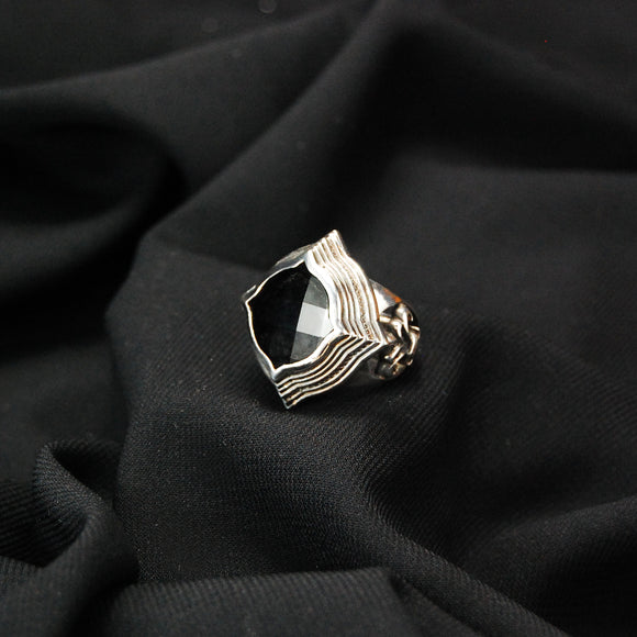 Silver Ring BAROQUE Elfin´Frame with Plain Lily Band