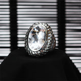 Silver Ring DRAGON SCALES with Oval Stone