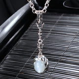 Silver Pendant Oval Spiral with MOONSTONE and Crown Charm