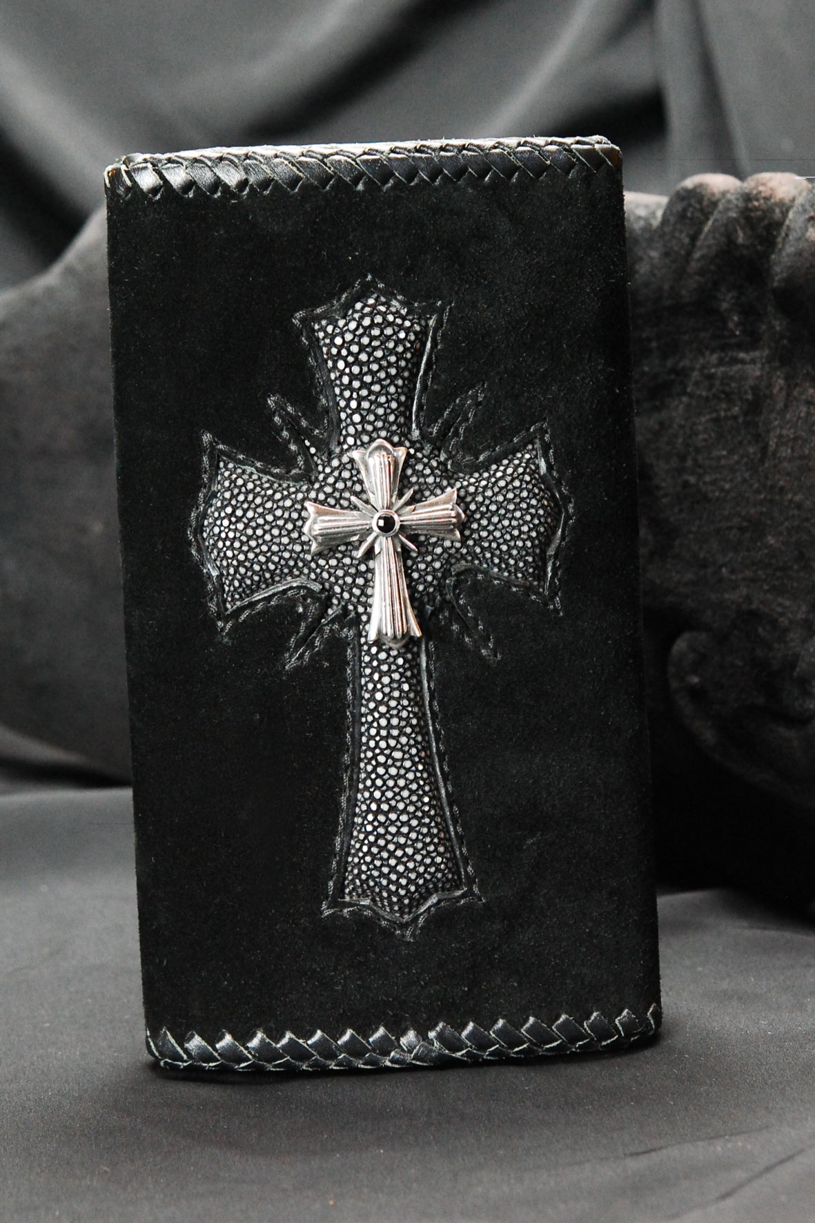 Leather Clutch Wallet with Searay Cross and Silver Cross