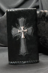 Leather Clutch Wallet with Searay Cross and Silver Cross