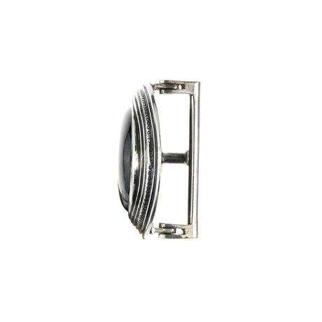 Silver Belt Buckle Elfin King Oval and Onyx