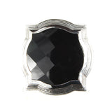 Silver Belt Buckle BAROQUE and Faceted Onyx