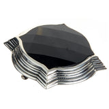 Silver Belt Buckle BAROQUE and Faceted Onyx