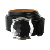 Silver Belt Buckle BAROQUE and Faceted Onyx