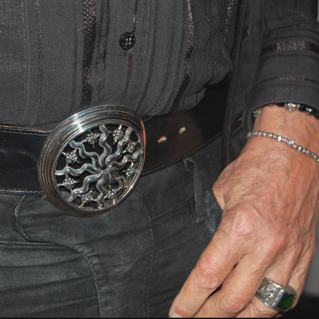 Silver Belt Buckle Elfin SUN and PLANETS