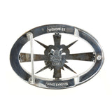 Silver Belt Buckle Elfin Oval MORNING STAR and LILY