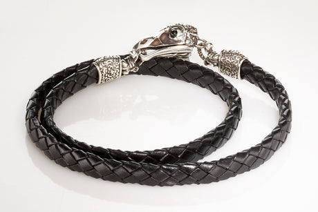 Silver Leather Belt EAGLE SKULL M 16