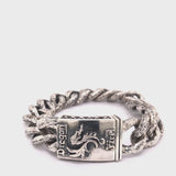 Silver Bracelet DRAGON FIRE Hammered Curb Chain
