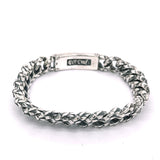 Silver Bracelet Oval Moonstone with LILIES and DRAGON SCALES Chain