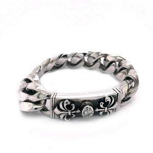 Silberarmband Ovaler STEIN und LILIEN