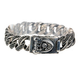 Silver Bracelet SHIELD with METEORITE Chain S Royal