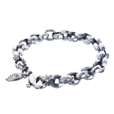 Silver Bracelet PEA Chain M Faceted