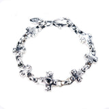 Silver Bracelet Greek Crosses and Peas Chain S Faceted with Karabiner