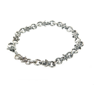 Silver Bravelet Navette Chain with Lilies