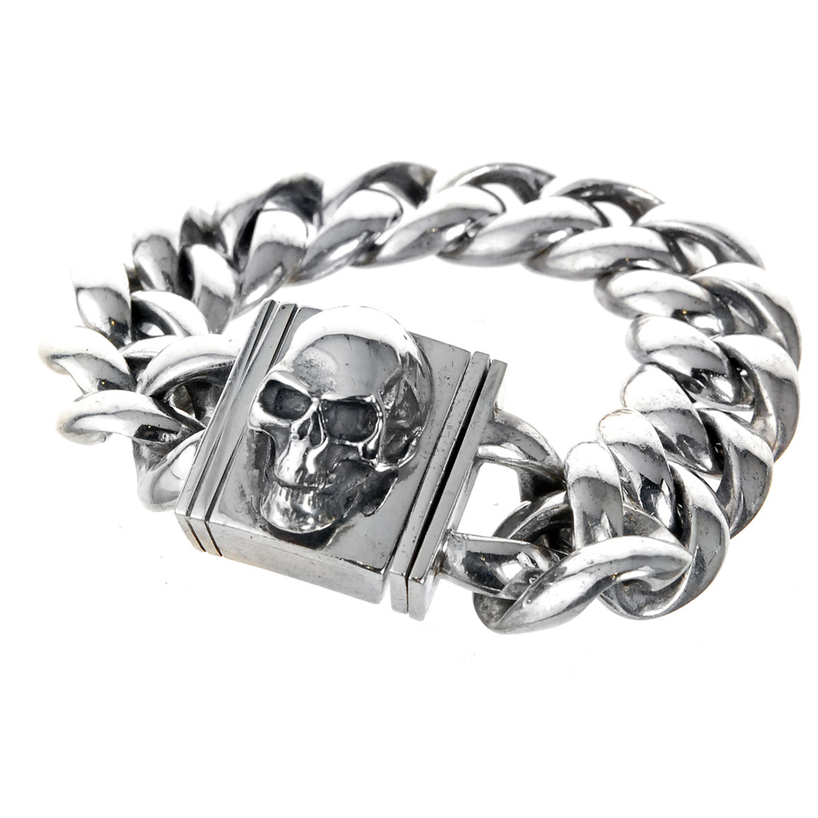 Silver Bracelet SKULL Plain Chain