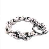 Silver Bracelet Peas Chain XL with Loop and Lily Stick
