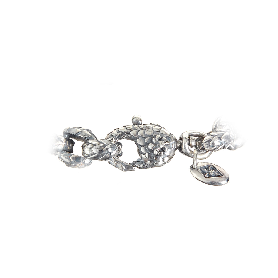 Silver Bracelet Pea Chain XL DRAGON SCALES