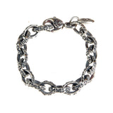 Silberarmband NAVETTE CHAIN Dekor Lilien Karabiner