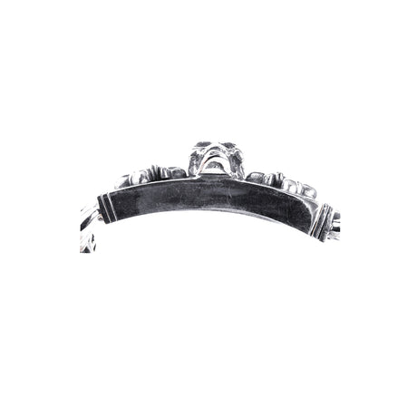 Silver Bracelet SKULL and Lilies  Chain L