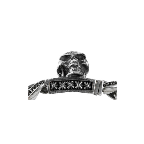 Silberarmband SKULL L Pavé und Kette Royal L