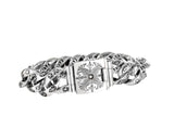 Silver Bracelet GARDEN AT NIGHT Engraved with Diamonds