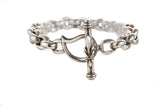 Silver Bracelet PEAS Chain M Plain with Lily Stick