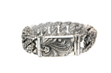 Silver Bracelet MAGIC PLANT with SKULLS and DRAGON SCALES Chain M