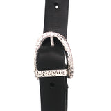 Silver-Leatherband Bracelet Chain2 and Oval Turquoise with Buckle