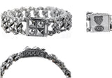Silver Bracelet SPARKS Chain with PYRAMIDES and DOMES Lock