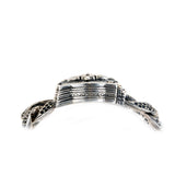 Silver Bracelet BAROQUE frame Searay CRESCENT STAR on Royal Curb Chain