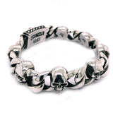 Silberarmband SKULL Halflinks und Lily Boxlock