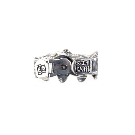 Silver Bracelet SKULLS with Skull Tongs Lock