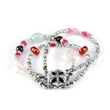 Silver Bracelet Beads and ROCKS with MALTESER CROSS Lock