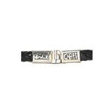 Silver Leather Bracelet Plain Jointlock 6