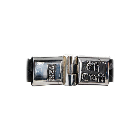 Silver Leather Bracelet Plain  Jointlock 13