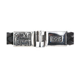 Silver Leather Bracelet Plain LILY Jointlock 10